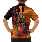 Wests Tigers ANZAC Personalised Kid Hawaiian Shirt Lest We Forget Poppy Camo