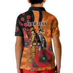 Wests Tigers ANZAC Personalised Kid Polo Shirt Lest We Forget Poppy Camo