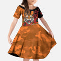 Wests Tigers ANZAC Personalised Kid Short Sleeve Dress Lest We Forget Poppy Camo