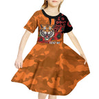 Wests Tigers ANZAC Personalised Kid Short Sleeve Dress Lest We Forget Poppy Camo