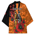 Wests Tigers ANZAC Personalised Kimono Lest We Forget Poppy Camo