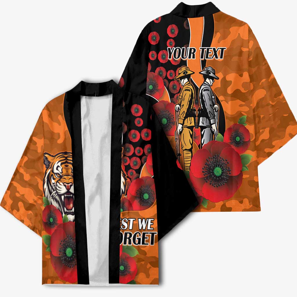 Wests Tigers ANZAC Personalised Kimono Lest We Forget Poppy Camo
