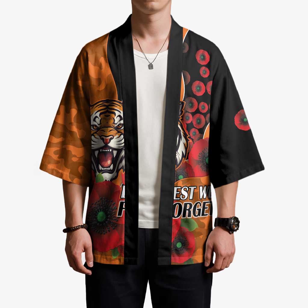 Wests Tigers ANZAC Personalised Kimono Lest We Forget Poppy Camo