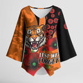 Wests Tigers ANZAC Personalised Kimono Sleeve Blouse Lest We Forget Poppy Camo