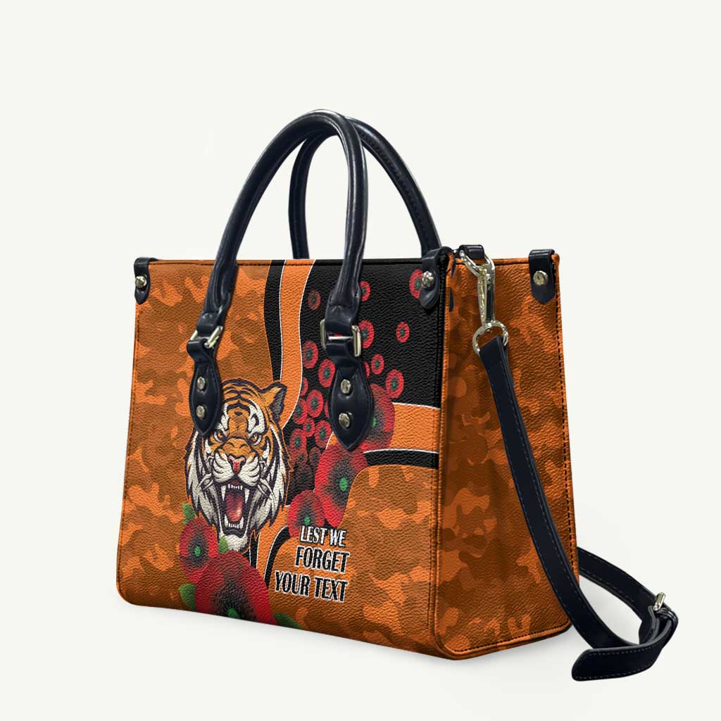 Wests Tigers ANZAC Personalised Leather Bag Lest We Forget Poppy Camo