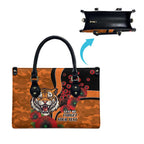 Wests Tigers ANZAC Personalised Leather Bag Lest We Forget Poppy Camo