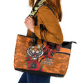 Wests Tigers ANZAC Personalised Leather Tote Bag Lest We Forget Poppy Camo