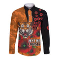Wests Tigers ANZAC Personalised Long Sleeve Button Shirt Lest We Forget Poppy Camo