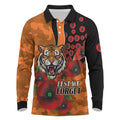Wests Tigers ANZAC Personalised Long Sleeve Polo Shirt Lest We Forget Poppy Camo