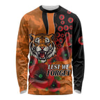 Wests Tigers ANZAC Personalised Long Sleeve Shirt Lest We Forget Poppy Camo