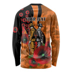 Wests Tigers ANZAC Personalised Long Sleeve Shirt Lest We Forget Poppy Camo