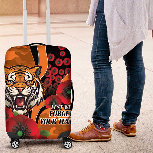 Wests Tigers ANZAC Personalised Luggage Cover Lest We Forget Poppy Camo