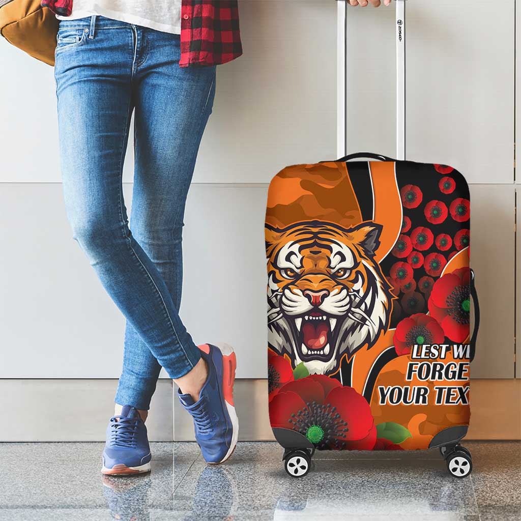 Wests Tigers ANZAC Personalised Luggage Cover Lest We Forget Poppy Camo