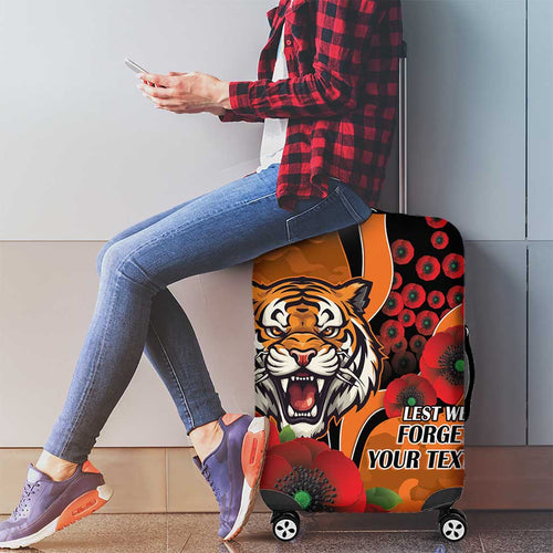 Wests Tigers ANZAC Personalised Luggage Cover Lest We Forget Poppy Camo