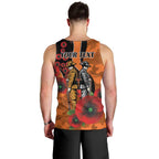 Wests Tigers ANZAC Personalised Men Tank Top Lest We Forget Poppy Camo