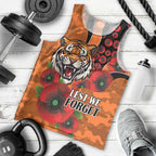 Wests Tigers ANZAC Personalised Men Tank Top Lest We Forget Poppy Camo