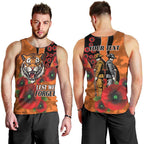Wests Tigers ANZAC Personalised Men Tank Top Lest We Forget Poppy Camo