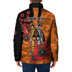 Wests Tigers ANZAC Personalised Padded Jacket Lest We Forget Poppy Camo