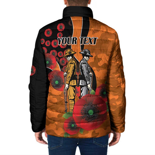 Wests Tigers ANZAC Personalised Padded Jacket Lest We Forget Poppy Camo