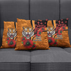 Wests Tigers ANZAC Personalised Pillow Cover Lest We Forget Poppy Camo