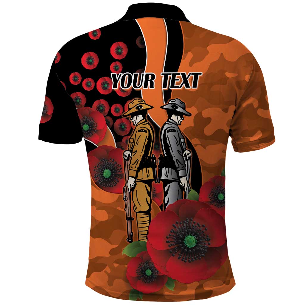 Wests Tigers ANZAC Personalised Polo Shirt Lest We Forget Poppy Camo