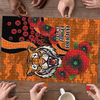 Wests Tigers ANZAC Personalised Puzzle Lest We Forget Poppy Camo