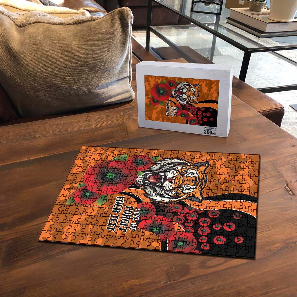 Wests Tigers ANZAC Personalised Puzzle Lest We Forget Poppy Camo
