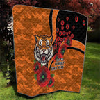 Wests Tigers ANZAC Personalised Quilt Lest We Forget Poppy Camo