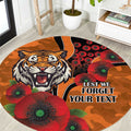 Wests Tigers ANZAC Personalised Round Carpet Lest We Forget Poppy Camo