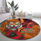 Wests Tigers ANZAC Personalised Round Carpet Lest We Forget Poppy Camo