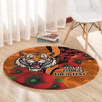 Wests Tigers ANZAC Personalised Round Carpet Lest We Forget Poppy Camo