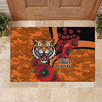 Wests Tigers ANZAC Personalised Rubber Doormat Lest We Forget Poppy Camo