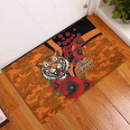 Wests Tigers ANZAC Personalised Rubber Doormat Lest We Forget Poppy Camo