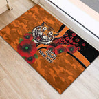 Wests Tigers ANZAC Personalised Rubber Doormat Lest We Forget Poppy Camo