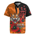 Wests Tigers ANZAC Personalised Rugby Jersey Lest We Forget Poppy Camo