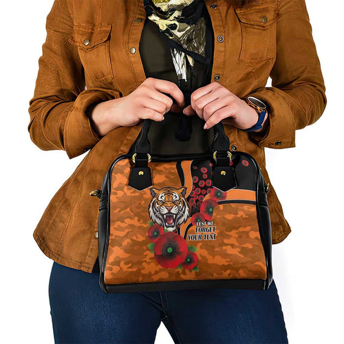 Wests Tigers ANZAC Personalised Shoulder Handbag Lest We Forget Poppy Camo