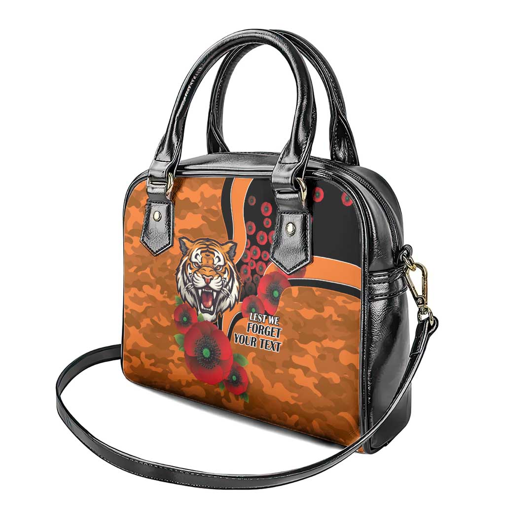 Wests Tigers ANZAC Personalised Shoulder Handbag Lest We Forget Poppy Camo