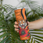 Wests Tigers ANZAC Personalised Skinny Tumbler Lest We Forget Poppy Camo