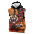 Wests Tigers ANZAC Personalised Sleeveless Hoodie Lest We Forget Poppy Camo