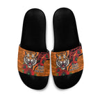 Wests Tigers ANZAC Personalised Slide Sandals Lest We Forget Poppy Camo