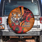 Wests Tigers ANZAC Personalised Spare Tire Cover Lest We Forget Poppy Camo