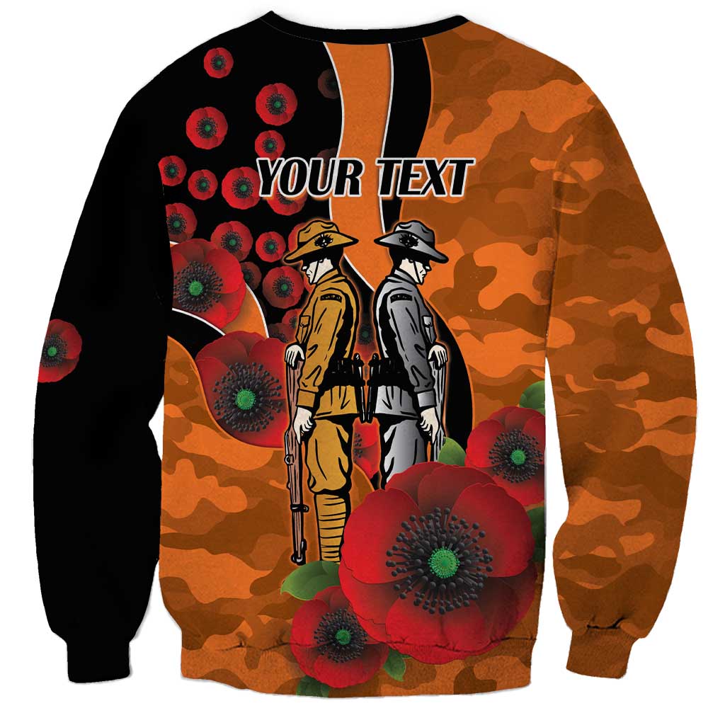 Wests Tigers ANZAC Personalised Sweatshirt Lest We Forget Poppy Camo