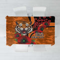 Wests Tigers ANZAC Personalised Tablecloth Lest We Forget Poppy Camo