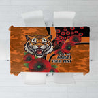 Wests Tigers ANZAC Personalised Tablecloth Lest We Forget Poppy Camo