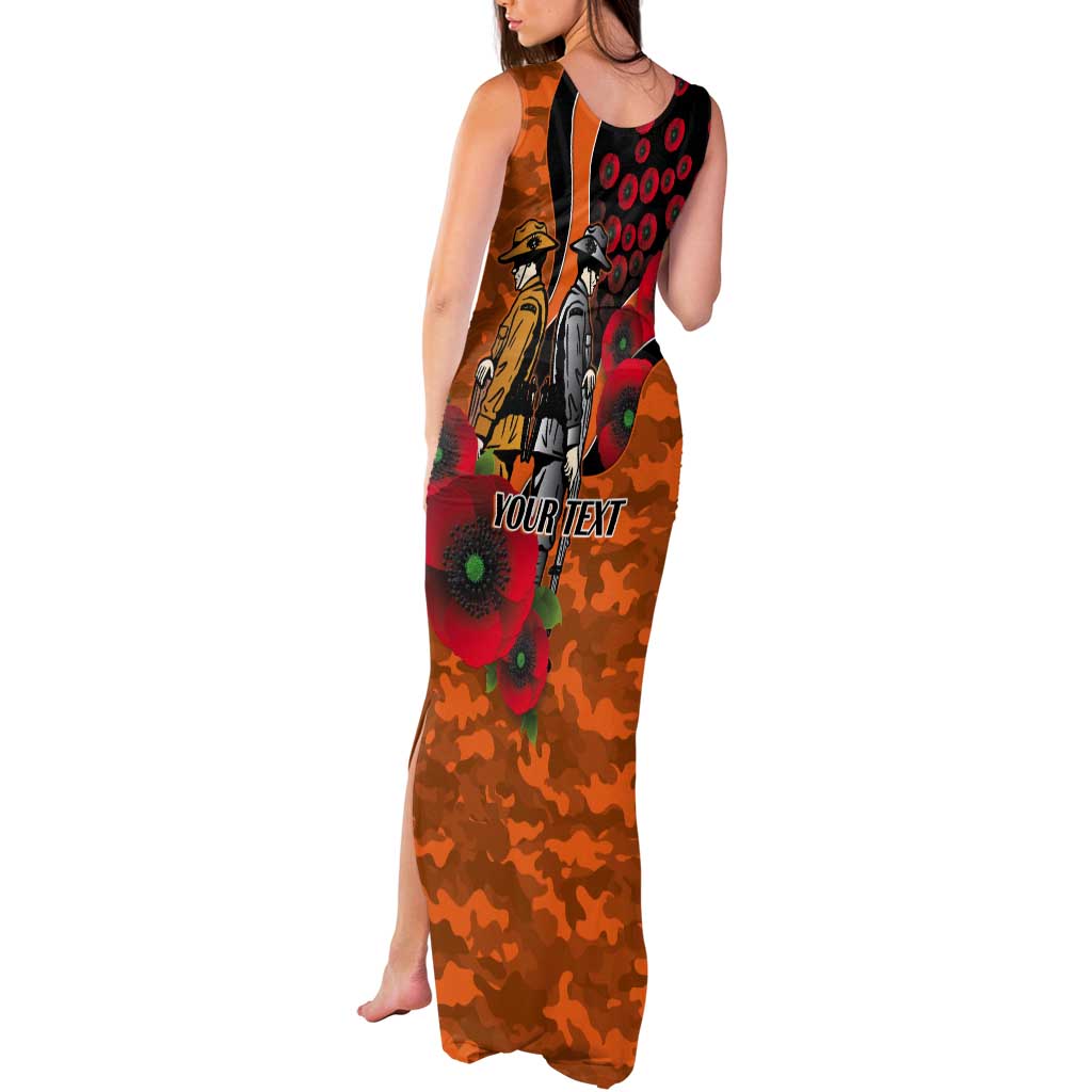 Wests Tigers ANZAC Personalised Tank Maxi Dress Lest We Forget Poppy Camo