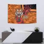 Wests Tigers ANZAC Personalised Tapestry Lest We Forget Poppy Camo