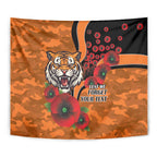 Wests Tigers ANZAC Personalised Tapestry Lest We Forget Poppy Camo