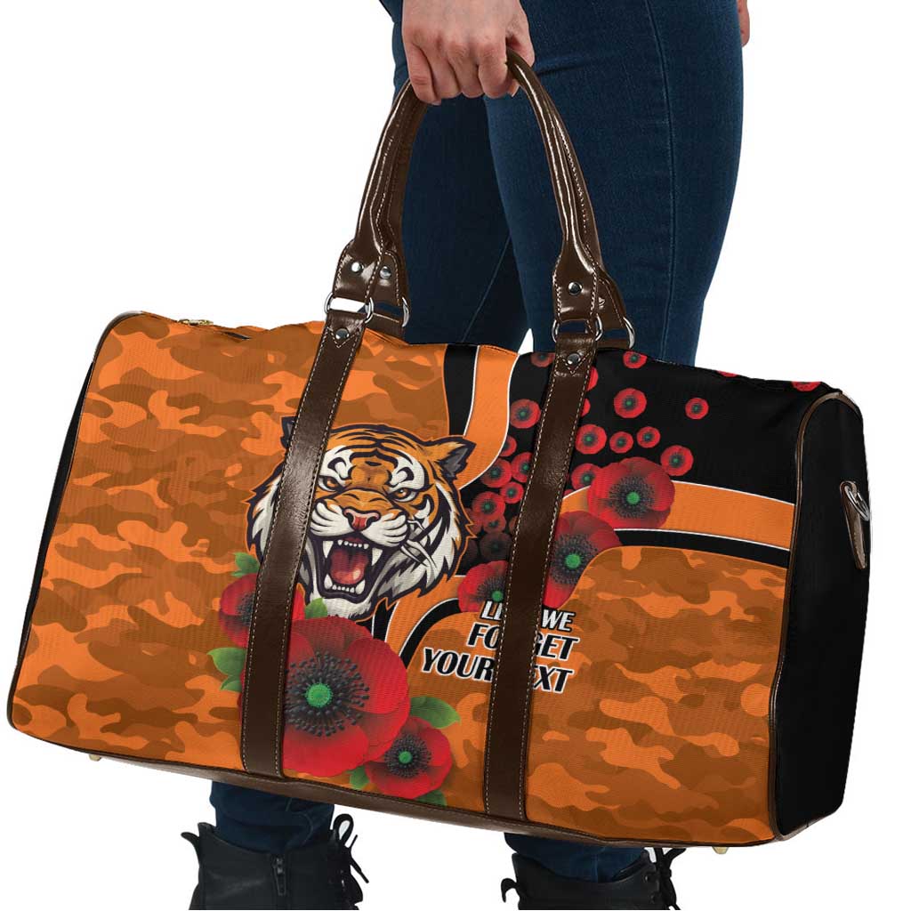 Wests Tigers ANZAC Personalised Travel Bag Lest We Forget Poppy Camo