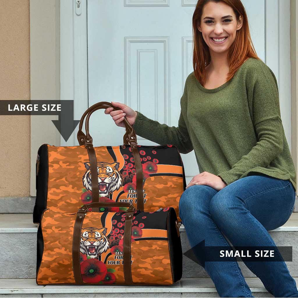 Wests Tigers ANZAC Personalised Travel Bag Lest We Forget Poppy Camo