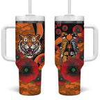 Wests Tigers ANZAC Personalised Tumbler With Handle Lest We Forget Poppy Camo